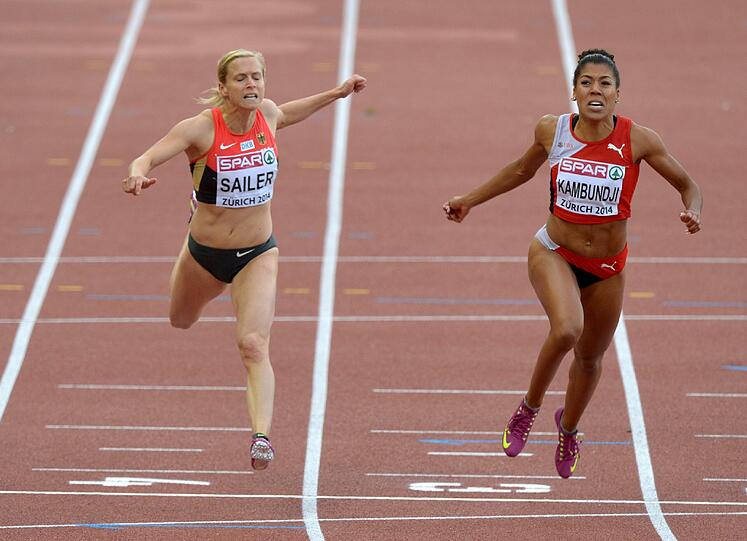 Die deutsche Top-Sprinterin Verena Sailer (l.) verpasste das 100-Meter-Finale denkbar knapp.