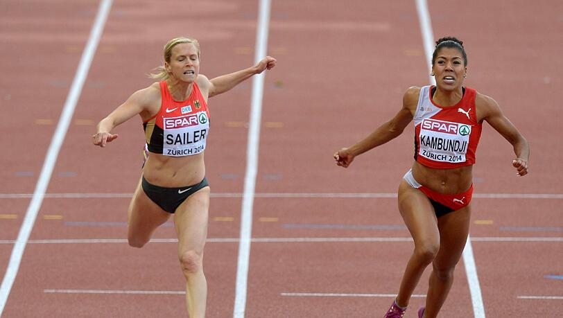 Die deutsche Top-Sprinterin Verena Sailer (l.) verpasste das 100-Meter-Finale denkbar knapp. Die deutsche Top-Sprinterin Verena Sailer (l.) verpasste das 100-Meter-Finale denkbar knapp.