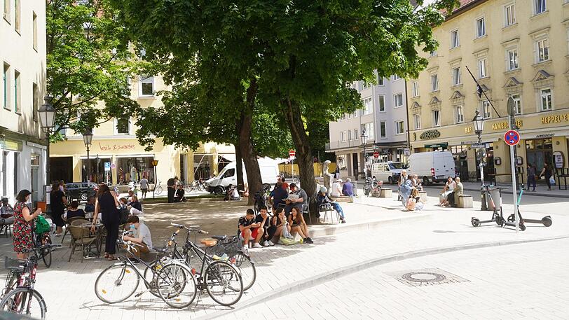 Der Wedekindplatz: Seit Corona so belebt wie der Gärtnerplatz.