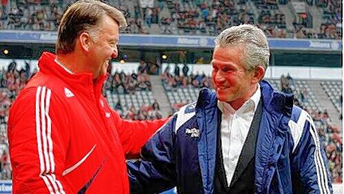 Louis van Gaal und sein mutmaßlicher Nachfolger Jupp Heynckes. Louis van Gaal und sein mutmaßlicher Nachfolger Jupp Heynckes.