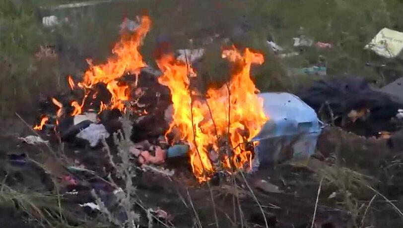 Die Absturzstelle in der Region Donezk ist ein Trümmerfeld. Die erschütternden Bilder.