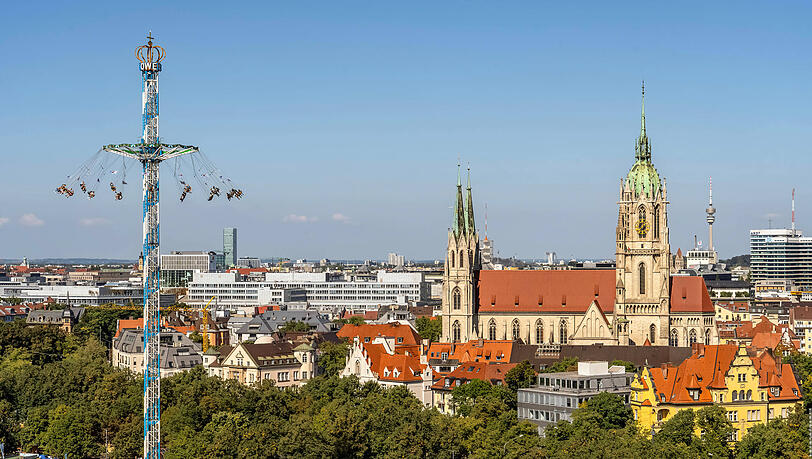 Blick von oben auf die Paulskirche.