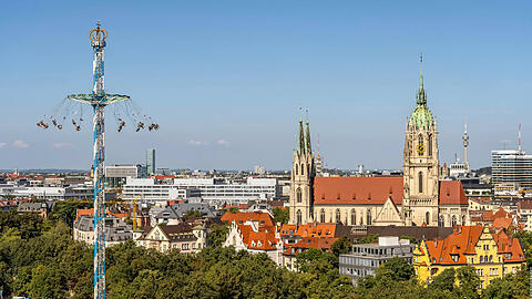 Blick von oben auf die Paulskirche.