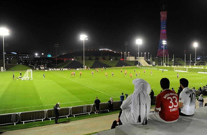 Die Bayern bei der ersten Trainingseinheit.