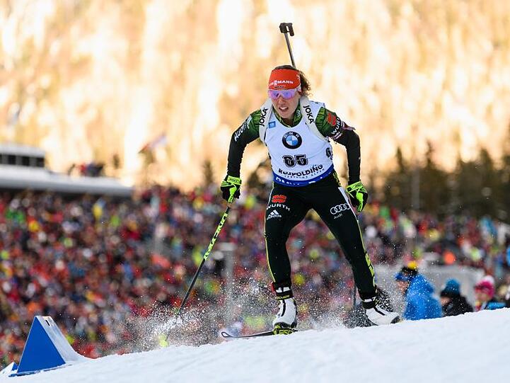 Laura Dahlmeier beim Biathlon-Weltcup. Foto: Matthias Balk