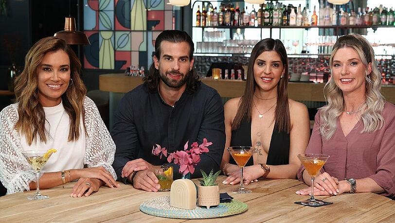 "Save the Date - Wen heirate ich in 50 Tagen?" mit (v.l.) Jana Ina Zarrella, Daniel, Laila und Jasmin.