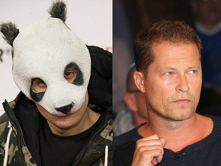 Cro (l.) wird ohne Maske nicht erkannt - Til Schweiger hingegen würde wohl halb Deutschland erkennen