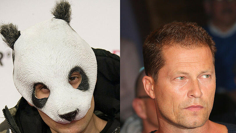 Cro (l.) wird ohne Maske nicht erkannt - Til Schweiger hingegen würde wohl halb Deutschland erkennen Cro (l.) wird ohne Maske nicht erkannt - Til Schweiger hingegen würde wohl halb Deutschland erkennen