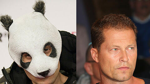 Cro (l.) wird ohne Maske nicht erkannt - Til Schweiger hingegen würde wohl halb Deutschland erkennen