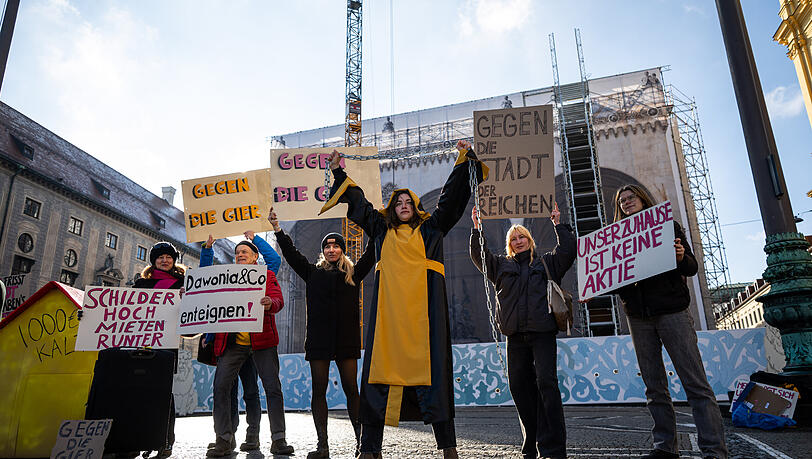 F&uuml;r bezahlbares Wohnen und gegen Spekulation wird am Samstag am Odeonsplatz demonstriert.