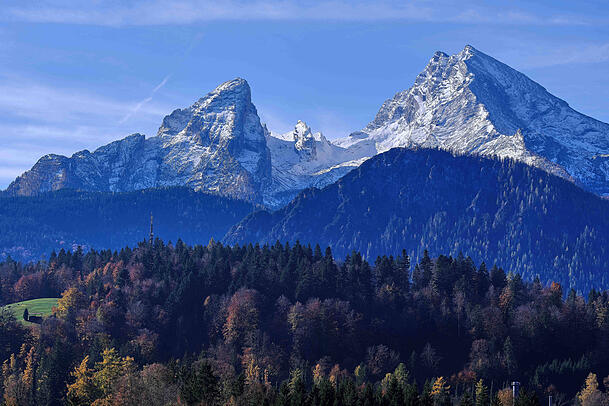 Blick auf den Watzmann von Berchtesgaden aus. Blick auf den Watzmann von Berchtesgaden aus.