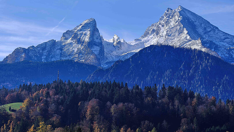 Blick auf den Watzmann von Berchtesgaden aus. Blick auf den Watzmann von Berchtesgaden aus.