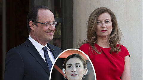 Betrügt Frankreichs Präsident Francois Hollande seine Lebensgefährtin Valérie Trierweiler (r.) mit der französischen Schauspielerin Julie Gayet?