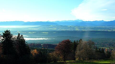 Der Blick vom Hohen Peißenberg.