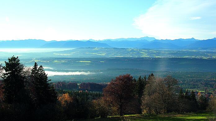 Der Blick vom Hohen Peißenberg.