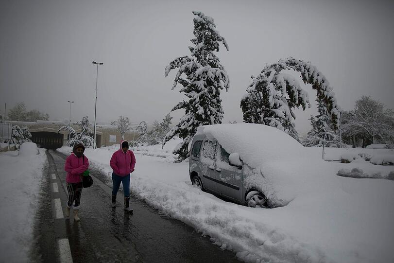 Schneesturm in Israel - Die Bilder