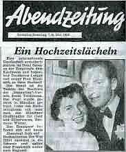 &bdquo;Ein Hochzeitslächeln&ldquo;: So berichtete die AZ im Mai 1955.