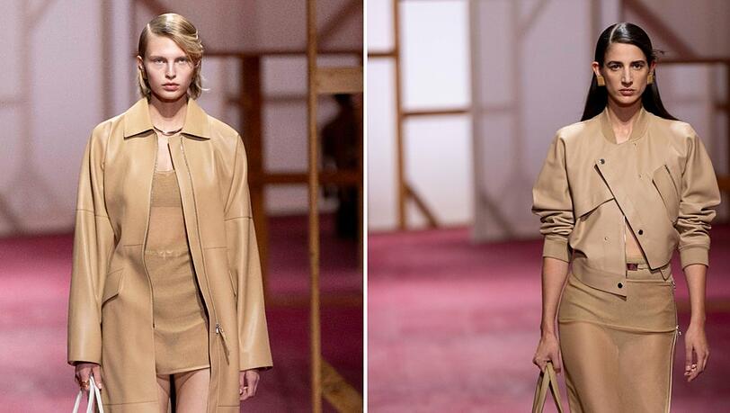 Bei der Frühjahrs-/Sommer-Modenschau für 2025 von Hermès war Camel eine der dominierenden Farben auf dem Laufsteg.
