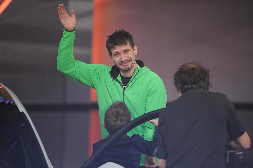 Zwischen Freude und Trauer: Daniel Rall bei "Wetten dass, ..?" in Friedrichshain.