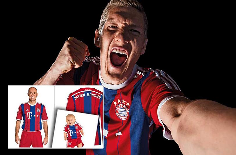 Rot-Blaue Streifen, "Mia san Mia" im Nacken: Das neue Heimtrikot des FC Bayern. Die Bilder...