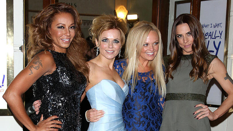 Die Spice Girls (v.l.): Melanie "Mel B" Brown (Scary Spice), Geraldine "Geri" Horner, geb. Halliwell (Ginger Spice), Emma Bunton (Baby Spice) und Melanie "Mel C" Chisholm (Sporty Spice) Die Spice Girls (v.l.): Melanie "Mel B" Brown (Scary Spice), Geraldine "Geri" Horner, geb. Halliwell (Ginger Spice), Emma Bunton (Baby Spice) und Melanie "Mel C" Chisholm (Sporty Spice)