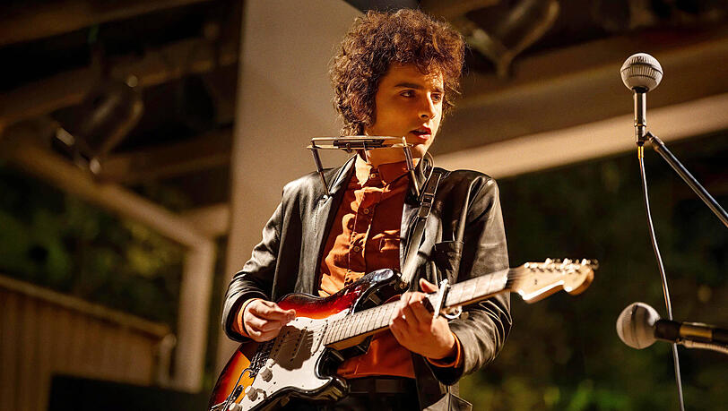 Timothee Chalamet als Bob Dylan in "Like A Complete Unknown" 2025.