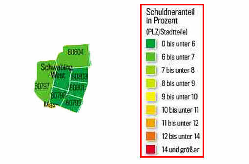Beim Thema Finanzen zieht sich ein Riss durch die Stadt. In Riem und am Hasenbergl sind die Menschen besonders häufig verschuldet.