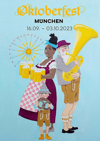 Wie sieht das Oktoberfest-Plakat 2023 aus? 45 Motive stehen zur Auswahl.