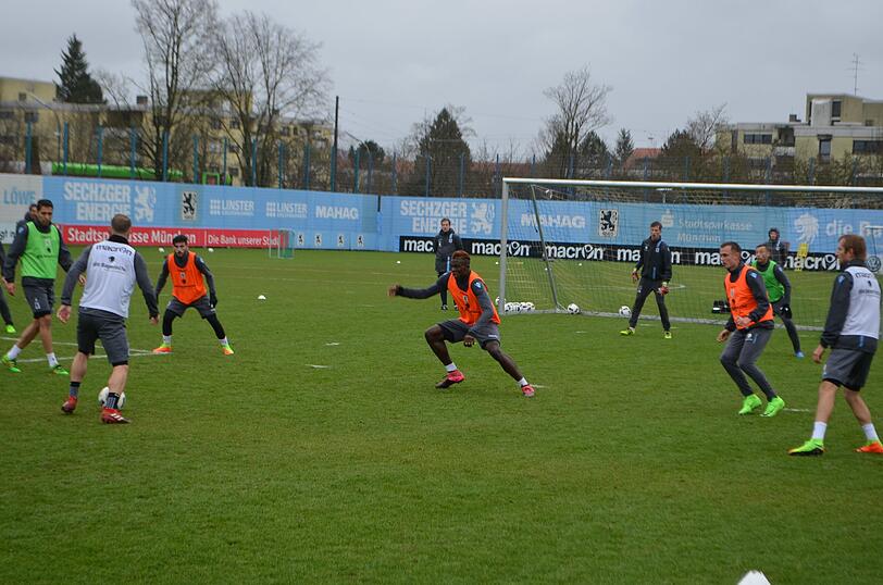 Gleich in der ersten Einheit zeigt Coach Pereira dem Neuzugang wie's läuft beim Löwen - die Bilder vom ersten Boya-Training.