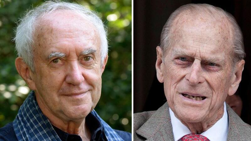 Jonathan Pryce wird zu Prinz Philip. Jonathan Pryce wird zu Prinz Philip.