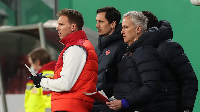 Stehen in der neuen Saison alle für den FC Bayern an der Seitenlinie: Julian Nagelsmann (l.), Dino  Toppmöller und Xaver Zembrod .