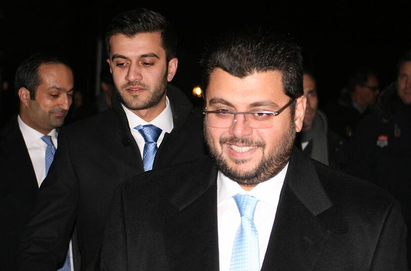 Hasan Ismaik mit seinen Vertrauten und 1860-Aufsichtsräten: Bruder Abdelrahman und Wassel Al-Fakhoury (ganz links).