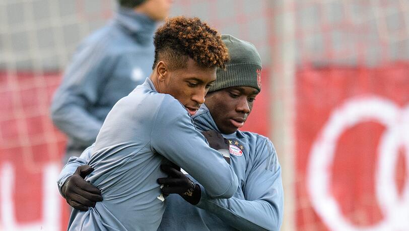 Der Schnelle und der Schnellere: Bayerns Alphonso Davies (r.) und Kingsley Coman. Der Schnelle und der Schnellere: Bayerns Alphonso Davies (r.) und Kingsley Coman.