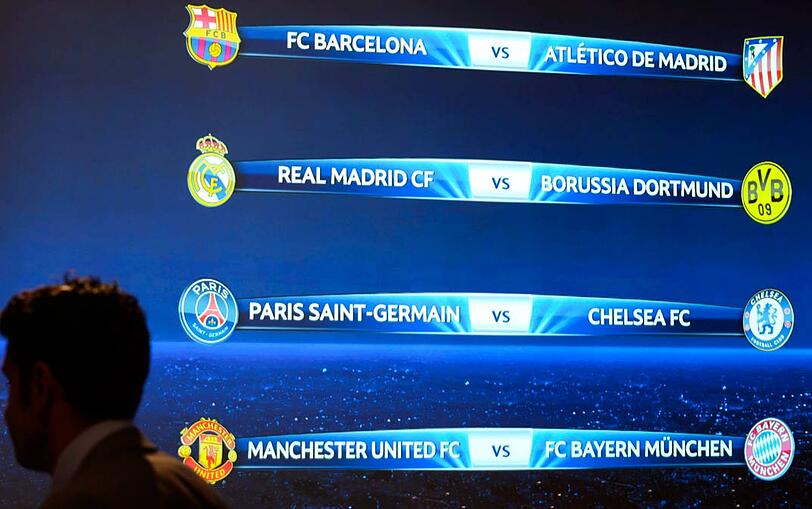 Auf einen Blick: Die Viertelfinal-Paarungen in der Champions League