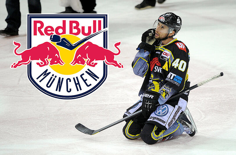Francois Methot - hier noch in Krefeld - kniet auf der Eisfläche.