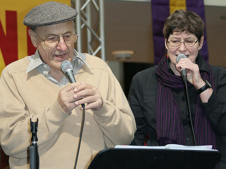 Manfred Krug mit Uschi Brüning auf dem Alstertaler Jazzmeeting