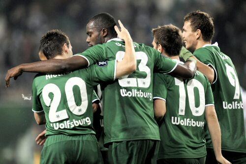 Die "Wölfe" (v.l. Riether, Grafite, Misimovic, Dzeko) waren torhungrig