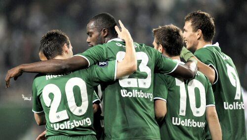 Die "Wölfe" (v.l. Riether, Grafite, Misimovic, Dzeko) waren torhungrig Die "Wölfe" (v.l. Riether, Grafite, Misimovic, Dzeko) waren torhungrig