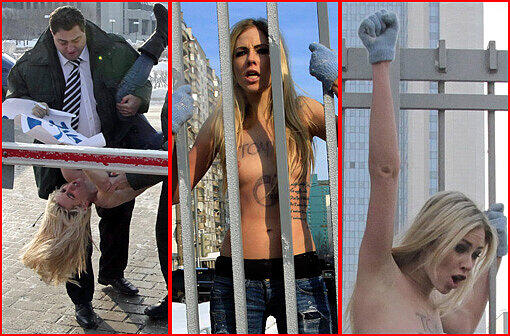 Mal wieder Protest, mal wieder Femen, mal wieder nackt: Jetzt kämpfen die hübschen Nackten gegen hohe Gaspreise...