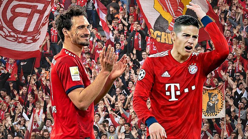 Lust und Frust: Während Hummels (l.) gegen den BVB überzeugt, sitzt James (r.) auf der Bank.