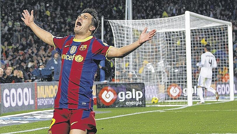 David Villa (FC Barcelona) ist auf Platz vier mit drei Toren. David Villa (FC Barcelona) ist auf Platz vier mit drei Toren.