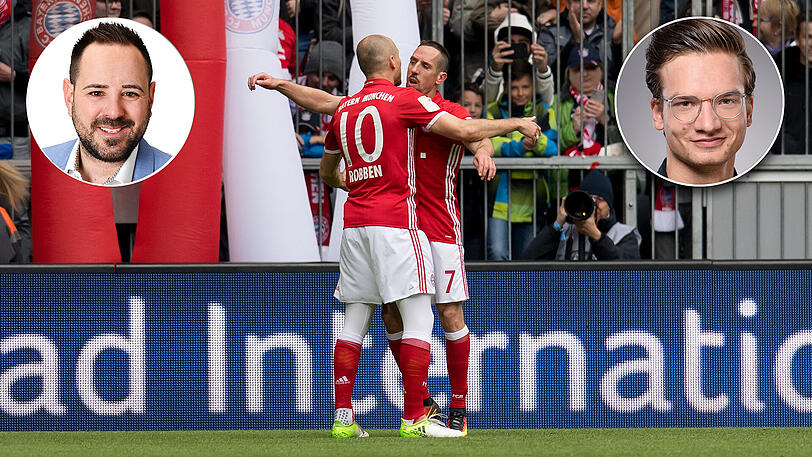 AZ-Redakteur Patrick Mayer (l.) spricht sich gegen eine Vertragsverlängerung von Franck Ribéry aus. AZ-Redakteur Michael Schleicher (r.) ist dafür.