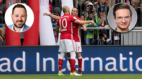 AZ-Redakteur Patrick Mayer (l.) spricht sich gegen eine Vertragsverlängerung von Franck Ribéry aus. AZ-Redakteur Michael Schleicher (r.) ist dafür.