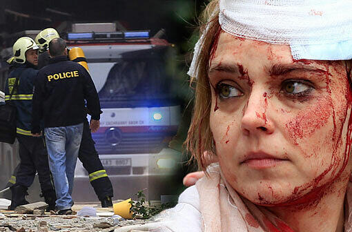 Eine Explosion erschüttert die City von Prag - Ein Haus ist in die Luft gegangen. Mehrere Menschen wurden verletzt.