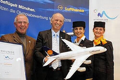 Soll Flügel verleihen: Die Zusammenarbeit von Willy Bogner, Bewerbungschef Münchens für die Winterspiele 2018, und Jürgen Weber (links), dem Aufsichtsrats-Vorsitzenden der Lufthansa.