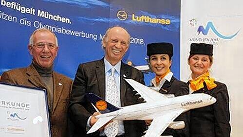 Soll Flügel verleihen: Die Zusammenarbeit von Willy Bogner, Bewerbungschef Münchens für die Winterspiele 2018, und Jürgen Weber (links), dem Aufsichtsrats-Vorsitzenden der Lufthansa. Soll Flügel verleihen: Die Zusammenarbeit von Willy Bogner, Bewerbungschef Münchens für die Winterspiele 2018, und Jürgen Weber (links), dem Aufsichtsrats-Vorsitzenden der Lufthansa.