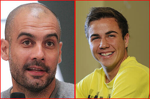 Bayerns neuer Trainer und der 37-Millionen-Euro-Zukauf: Pep Guardiola (links) und Mario Götze (rechts)