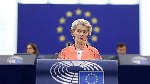 EU-Kommissionspräsidentin Ursula von der Leyen im Europäischen Parlament in Straßburg.