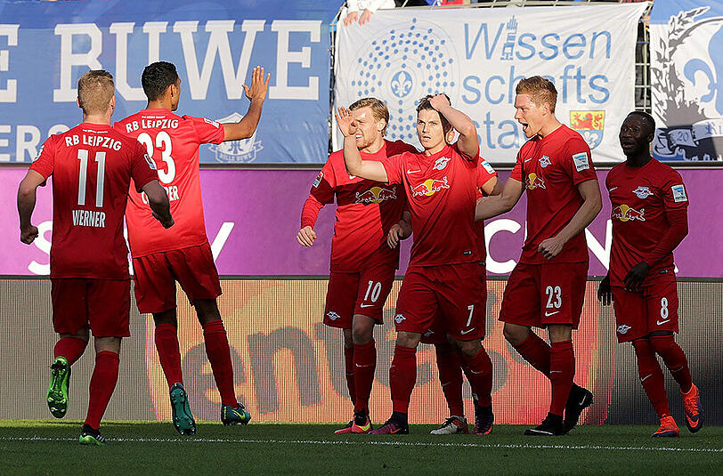 Es läuft bei RB Leipzig: Der Aufsteiger belegt derzeit den zweiten Tabellenplatz.