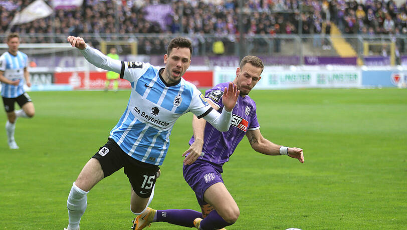 Marcel Bär im Duell mit Osnabrücks Maurice Trapp. Marcel Bär im Duell mit Osnabrücks Maurice Trapp.